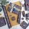 Navy Blue and Brown Kraft Gift Wrapping Paper Jumbo Roll, Snowflake Recycle Christmas Wrapping Paper for Gift Wrapping Arts Crafts Decorations, 17x590 Inch.